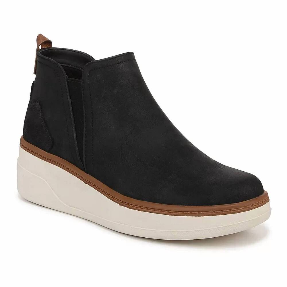 NEW BLOWFISH women's charming wedge westside twill boot in black